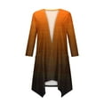 thumbnail image 5 of QATAINLAV Cardigan Women, Summer Casual Comfortable Kimono Trendy Gradient Print Shawl Flowy Hem 3/4 Sleeve Duster Tops Outerwear Todays Sales Orange 4XL, 5 of 6