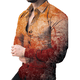 thumbnail image 1 of Camisa de manga larga con solapa y botones para hombre, diseño moderno y nuevo, informal, para baile de graduación, estilo urbano, azul y dorado, talla grande 6XL,, 1 of 6