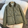 thumbnail image 5 of Hvyesh Womens Quilted Puffer Jacket Warm Zip Up Puffer Coat Lapel Long-Sleeve Padded Jackets Outdoor Work Winter Coat with Pockets Army Green L, 5 of 5