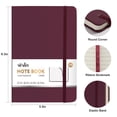 thumbnail image 7 of Vivin 3 Pack Lined Journal Notebooks for Writing, 192 Pages, 5.5 x 8.3 inch, Hardcover, Black, Burgundy, Dark Green, 7 of 7