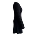 thumbnail image 3 of Vestido George para Mujer, con Manga Larga Tela Rib Cuello Redondo Flare Negro Talla ECH, 3 of 4