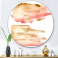 thumbnail image 2 of Designart 'Red Pink Gold and Beige Abstract Clouds' Modern Circle Metal Wall Art 29x29 - Disc of 29, 2 of 5