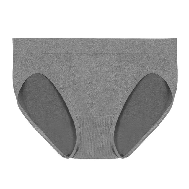 Gibobby Calzoncillos para mujer Ropa interior sin costuras transpirable de punto de cintura media europea y americana de algodón para mujer(Gris,M)
