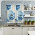 thumbnail image 4 of Retro Peony Blue Flower Small Curtain Rod Pocket Short Curtains Half Drapes Partition Cabinet Door Window Curtains Home Decor, 4 of 6