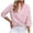 Pink, variant on OSOLU 3/4 Sleeve Women Tops Casual Loose T-Shirt O-Neck Tshirts Tee Cute Solid Color Long Version Tops Leisure Dailywear