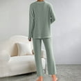 thumbnail image 4 of yievot Two Piece Womens Pajama Sets Knitted Tops and Pants with Pockets Solid Lounge Sets for Women, 4 of 9