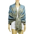 thumbnail image 6 of Luxurious Double Layered Jacquard Big Paisley Pashmina Shawl Wrap Scarf, 6 of 7