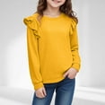 thumbnail image 2 of Staki Toddler Girls Long Sleeve Shirts Girls Long Sleeve T-Shirt Cotton Rib-Knit Tees Toddler Stretch Basic Warm Round Neck Tops 3T,4T,5T,6-10Y,11-12Y(Yellow,3-4 Years), 2 of 5