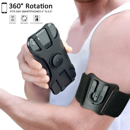 Detachable Phone Armband for iPhone Xs Max/XS/XR/X/8 plus/8/7/7 Plus/6,Samsung Galaxy S10 Plus/S10/S10e/Note 9/Note 8,360°Rotatable Workout Sports Wristband,Phone Holder for Running Hiking (Best Phone For Hiking)