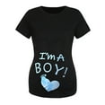 thumbnail image 3 of Youmylove Women Maternity Short Sleeve Crew Neck Cute Letter Printed Tops T-Shirt Tee Shirts Pregnancy Casual Tee Tunic Blouse Pregnant, 3 of 4