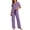d-178Purple113, variant on MEZZALL Women's 2 Piece Pajama Set Short Sleeve Button Down Tops With Long Pants Sleepwear with Heart Printed Pocket Summer Loungewear Relaxed Fit Pjs