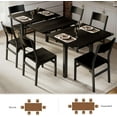 thumbnail image 3 of iPormis 63" Extendable Dining Table for 4-8, Square Wooden Dining Room Table with Metal Base, Modern Extendable Table for  Small Kitchens, Dining Office Areas, Black, 3 of 7