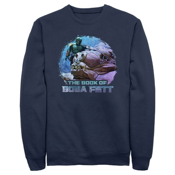Men's Star Wars: The Book of Boba Fett Rancor and Boba  Sweatshirt Navy Blue Small