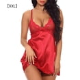 thumbnail image 1 of Ropa de dormir de encaje Lencería para mujer Conjunto de ropa interior de camisón con correa para niña, Rojo vino, xxL sidaley XX000068-35, 1 of 7