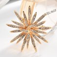 thumbnail image 3 of Broche para mujer, broche de cristal con diamantes de imitación en tono dorado ER, 3 of 5