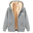 thumbnail image 5 of Fleece Lined Zip Up Graphic Sweatshirts for Women Fall Winter Long Sleeve Hooded Sweatshirt Jacket with Pockets, 5 of 6