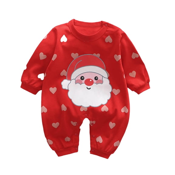 Ulanda Newborn Baby Boy Girl Christmas Outfit My First Christmas Romper Jumpsuit Gender Neutral Baby Clothes (Brick Red, 0-3 Months)