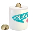 thumbnail image 2 of Gender Reveal Piggy Bank, Hand Drawn Style Sketch Boy and Girl Letters Shower Art, Ceramic Coin Bank Money Box for Cash Saving, 3.6" X 3.2", White Teal Pink, by Ambesonne, 2 of 4