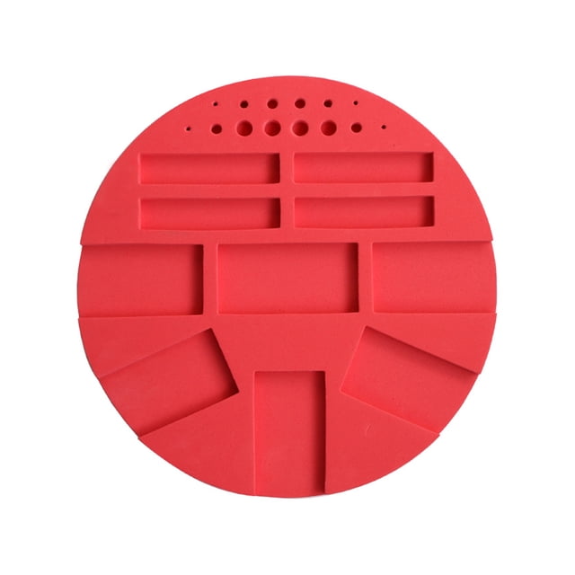 Herramientas de pintura de diamantes Bandeja de almacenamiento Soporte de espuma de esponja Organizador de bolígrafo de bricolaje Regalo de Navidad, Redondo rojo Scienceny HA002638-01