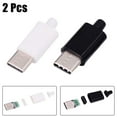 thumbnail image 2 of 2 Pcs Prise Mâle USB 3.1 TypeC avec Planche PCB Ligne de Soudure avec Coque Noir/blanc Blanc, 2 of 8