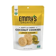 Emmy's Organics Coconut Cookies Gluten Free Vegan Lemon Ginger -- 6 oz Pack of 3