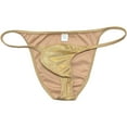 thumbnail image 3 of Botmois Men Gloss Underwear Elastic Sex Swim Trunks Pouch Briefs Cheek Underpant Gold XL, 3 of 3