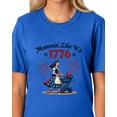 thumbnail image 4 of Fourth Of July American Inspired T-Shirt Women's Mommin' Like It's 1776 Festive Patriotic Short-Sleeve Tee, 4 of 5