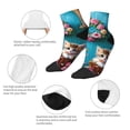 thumbnail image 5 of Naloa Whimsical Cats and Flowers Scene Ankle Socks for Women Non Slip Socks No Show Socks Classic Low Cut Casual Socks Casual Socks, 5 of 7