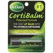 Dr. Dans Cortibalm-3 Pack - pour les lèvres sèches et craquelées. Baume à lèvres cicatrisant pour les lèvres très gercées - Conçu pour les hommes, les femmes et les enfants