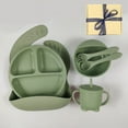 thumbnail image 1 of Children's complementary silicone plate baby complementary bowl smiley plate six-piece tableware set, 1 of 1