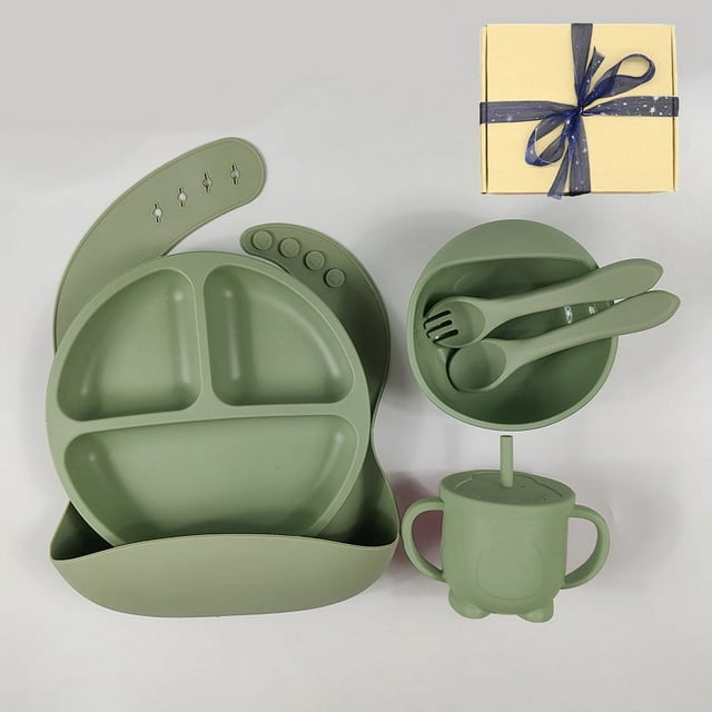Children's complementary silicone plate baby complementary bowl smiley plate six-piece tableware set