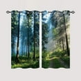 thumbnail image 3 of Forest Curtains Grommet Nature Jungle Misty Forest Sunshine Woodland Tree Path Scenery Print Blackout Curtains Light Filtering Fabric Window Drapes For Bedroom Living Room 26"W x 63"L (Pack of 2), 3 of 6