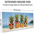 thumbnail image 2 of Extended Gaming Mouse Pad (35.4x15.7 in), Large Stable Rubber Base Mousepad with Stitched Edges, Keyboard Mouse Mat Desk Pad for Work, Game, Office, Home - Funny Pineapples, 2 of 6