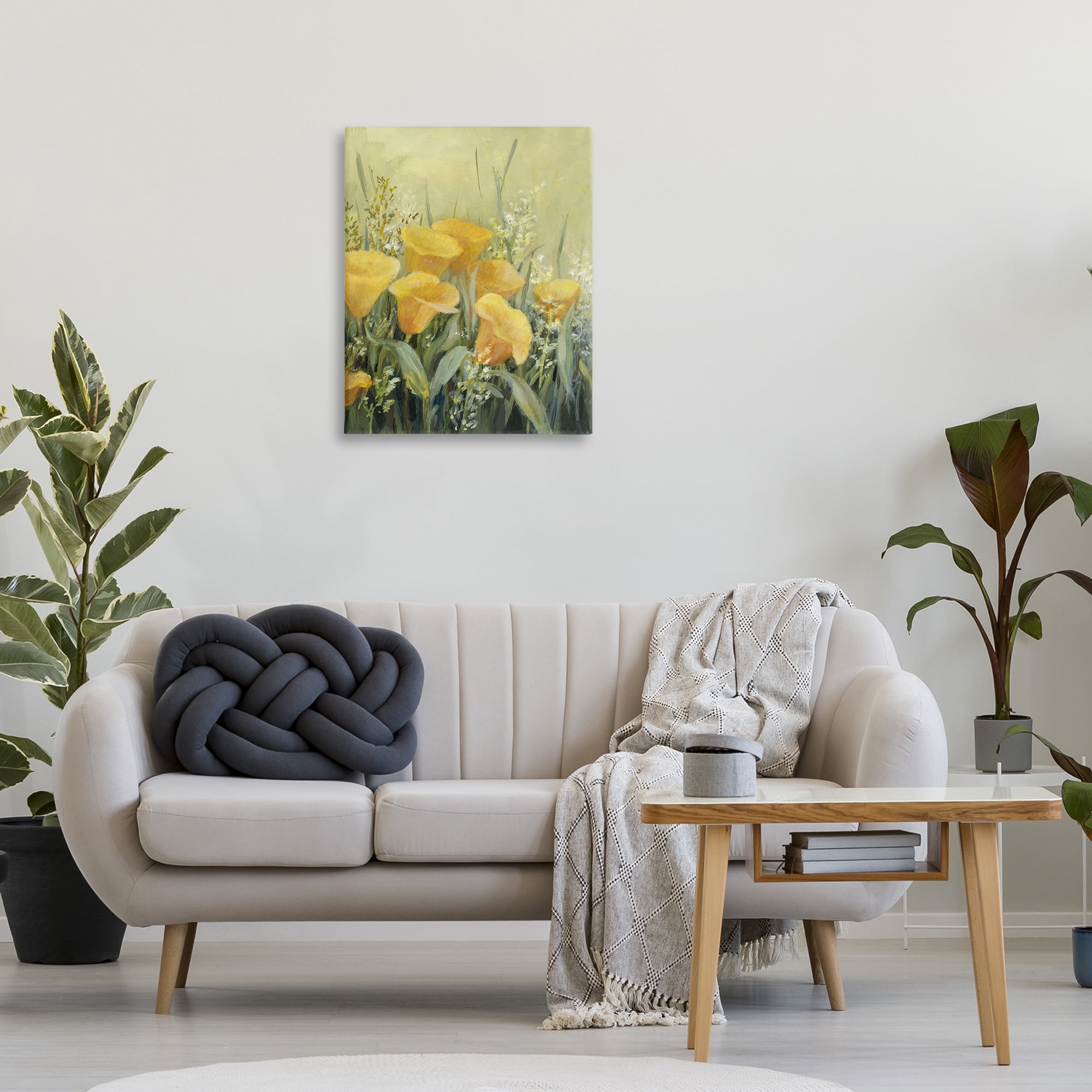 Stupell Industries Golden Horned Poppies Plants & Flowers Painting Wrapped Canvas Art Print Wall Art, 24 x 30