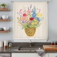 thumbnail image 4 of Spring Flowers Basket Sheer Curtains 108" Extra Long, Vintage Colorful Floral Light Filering Curtains, Privacy Drapes Simi Floor to Veiling Curtain for Living Room Bedroom Large Window Treatment, 4 of 9