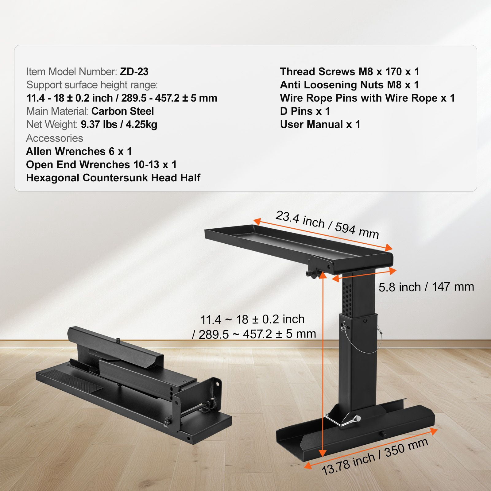 Ladder Levler, Support Surface, Steel Ladder Leveling Tool, Folding Pitch Hopper, Stair Ladder Stabilizer Easy to Use,Extension Ladder Accessories for Uneven Ground 23.4 L x 11.4-18 in H