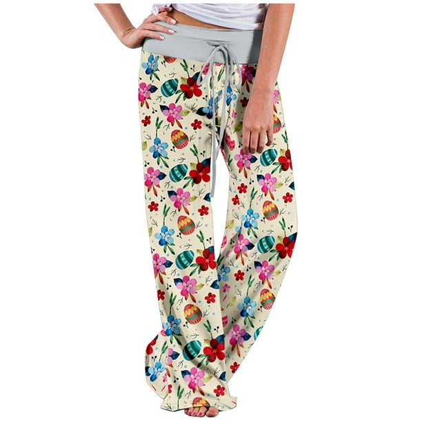 Brglopf Women's Comfy Pajamas Pant Casual Elastic Waist Drawstring