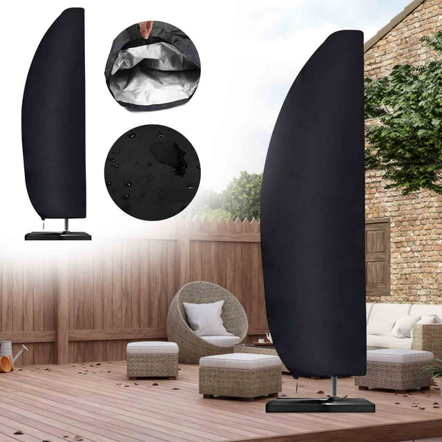 Ovzne Housse de Parasol de Jardin Extérieure et Imperméable avec Protection d'Ombrage Enduite Housse de Parasol 265 cm en Liquidation