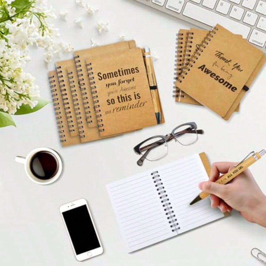 60 Pcs Employee Appreciation Gifts Bulk -30 Sets of Inspirational Notebooks with Motivational Pens Small Notepads for Coworkers Office Staff Team Volunteer Group Teachers Thank You Gifts