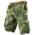 thumbnail image 5 of WTOBBY Men's Large Size Summer Casual Shorts, Loose Fit Camouflage Print, Multi-Pocket Utility Style, 5-Inch Length Without Belt, Perfect for Work and Leisure,Dark Green 2XL, 5 of 5