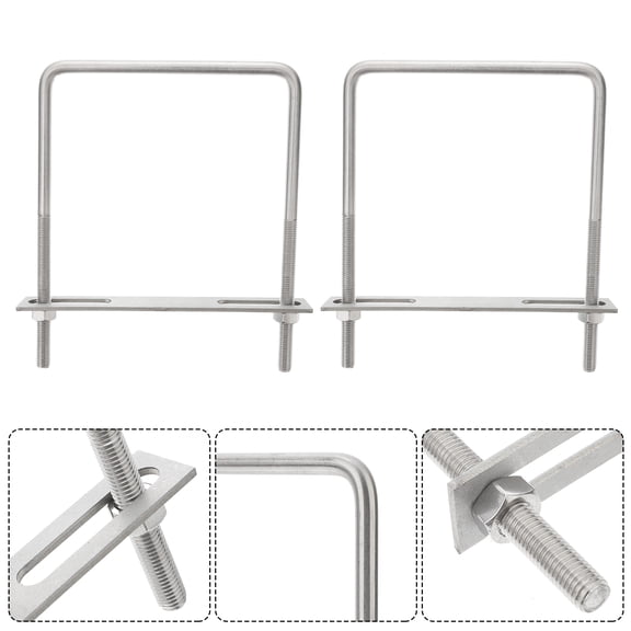 GAXIRE 2-Pack M10x150x200mm Heavy Duty U-Bolt for Boat Trailers, High Strength Steel Hardware Fastener