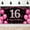 Hot Pink, variant on Sweet 16 Backdrop Birthday Decorations, Sweet Sixteen Photo Booth Props, Black Gold Happy 16th Birthday Party Decorations For Girls, Large Fabric 16th Birthday Backdrop Banner 84 * 59 inch