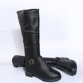 thumbnail image 5 of WAVSUF Women's Mid Calf Boots Wide Width Side Zip Round Toe Winter Daily Trendy Boots Black 5.5, 5 of 9
