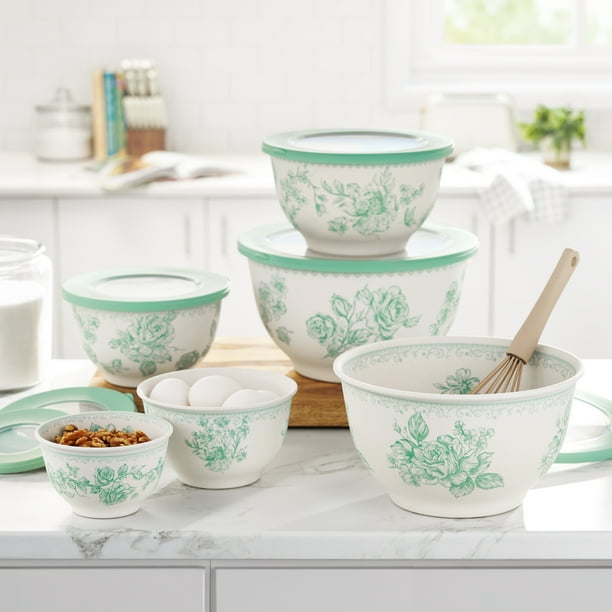 The Pioneer Woman Agatha 12-Piece Bamboo Melamine Nesting Mixing