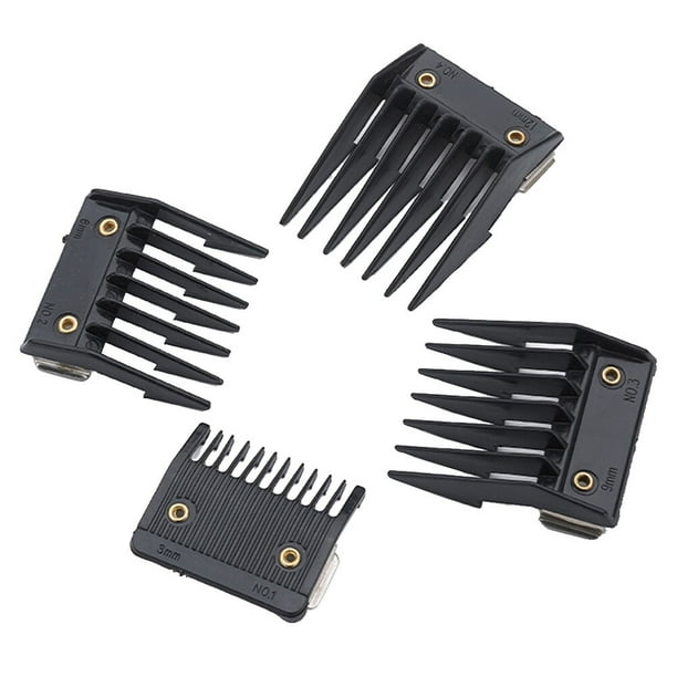 4 peines guía para cortadora de pelo profesional, pinzas eléctricas especiales, peine de posicionamiento portátil, accesorios para peluquería en casa (negro)