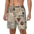 thumbnail image 2 of Haiem Abstract Coffee Pattern With Letters Men'S Quick-Dry Swim Trunks: Comfortable Beach Shorts With Mesh Lining And Pockets - Ideal For Swimming And Sunbathing Xx-Large, 2 of 9