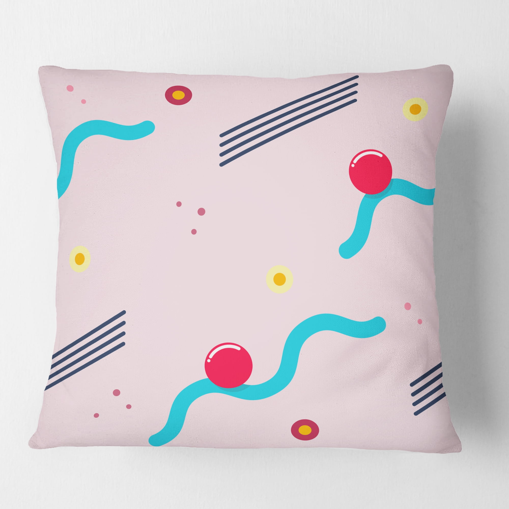 Designart Retro Geometrical Abstract Pattern III' Mid-Century Modern Throw Pillow - 18x18