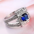 thumbnail image 3 of Blue Zirconia Round Cut 925 Silver AAA CZ Band Women's Engagement Ring Size 6-10, 3 of 3
