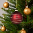 thumbnail image 4 of Northlight Glittered Golden Stripes Christmas Glass Ball Ornaments - 3" (75mm) - Red and Green - 4ct, 4 of 9