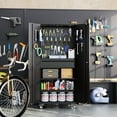 thumbnail image 2 of SUPEER Metal Garage Storage Cabinet with 1 Drawer and Pegboards,71" H Top Workbench Mobile Tool Chests Garage Cabinets with 4 Wheels,Tool Cabinets for Home,Office,Shop，Assembly Required, Black, 2 of 8